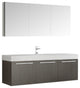 Vista 60" Gray Oak Wall Hung Single Sink Modern Bathroom Vanity, FFT1030CH