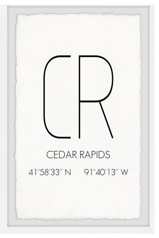 "CR Cedar Rapids" Framed Painting Print, 24x36