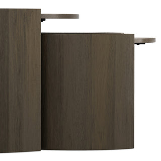 Robin Solid Mango Wood 2 Piece Nesting Table, Ash Grey