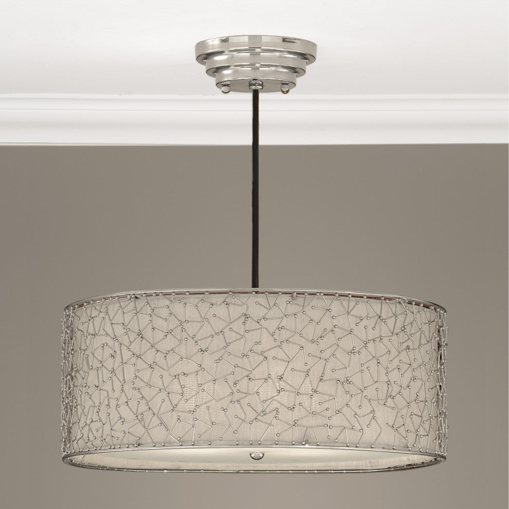 Uttermost 21154 Brandon Silver 3 Light Drum Pendant