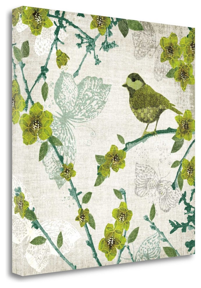 "Birds And Butterflies II" By Tandi Venter, Giclee Print on Gallery Wrap Canvas