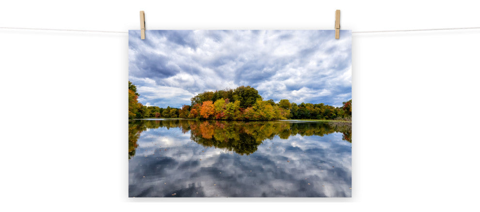 Autumn Reflections Landscape Photo Rural / Rustic Unframed Wall Art Print, 18" X 24"
