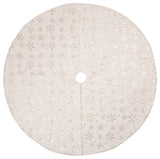 48"D White Plush With Snowflake Christmas Tree Skirt