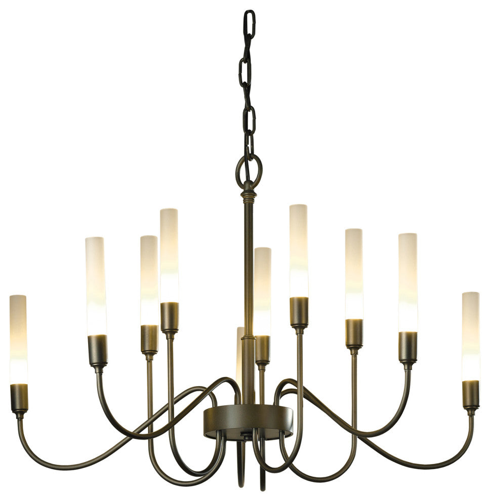 Lisse 10 Arm Chandelier, Dark Smoke Finish