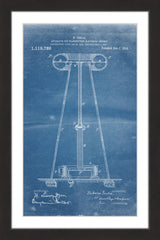 "Tesla Coil 1914 Blueprint" Framed Painting Print