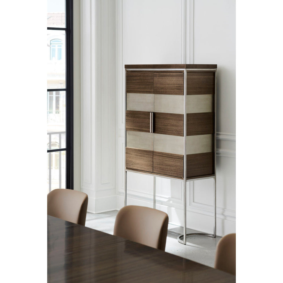 Smoked Modern Bar Cabinet