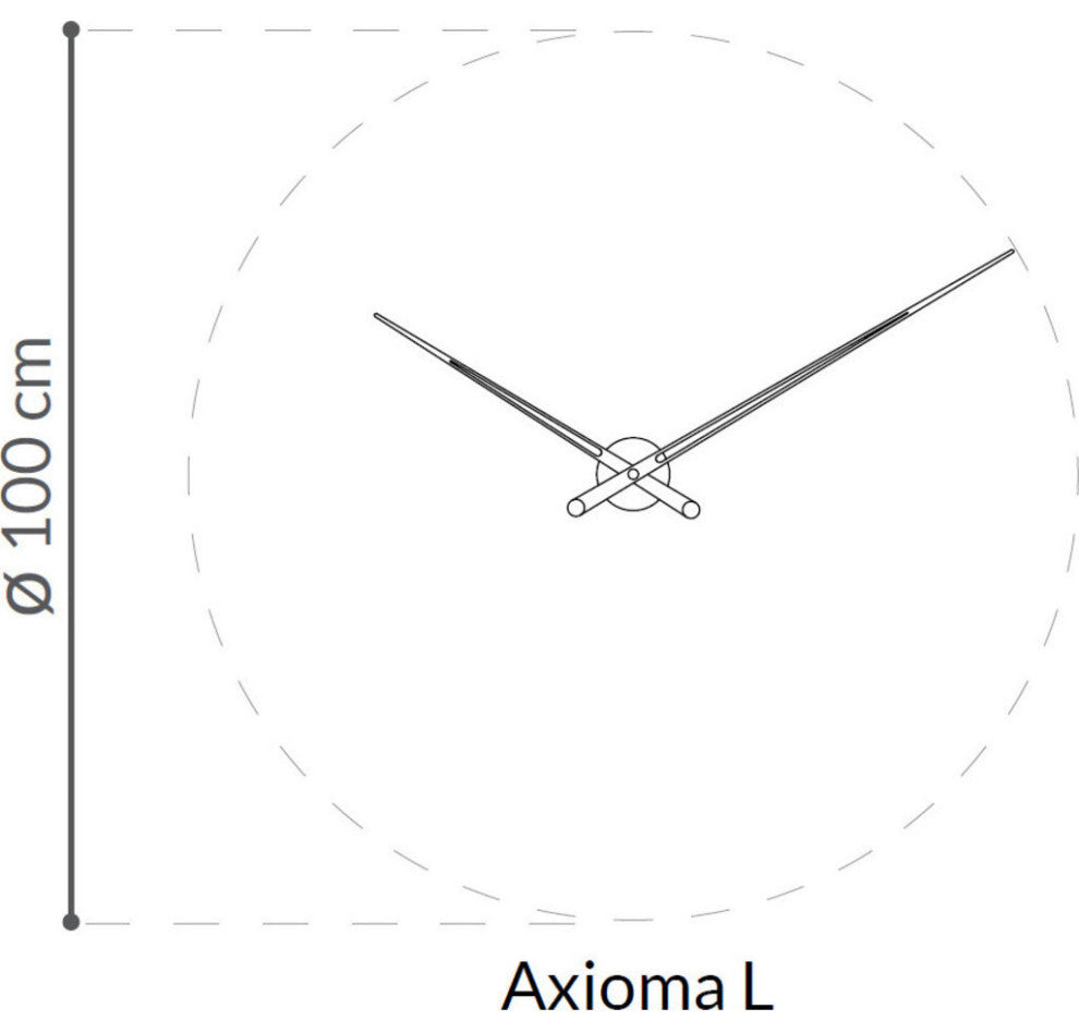 Nomon Axioma L Clock | Chromed Box, Walnut Hand