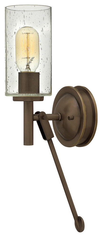 Hinkley Collier Medium Single Light Sconce, Light Oiled Bronze