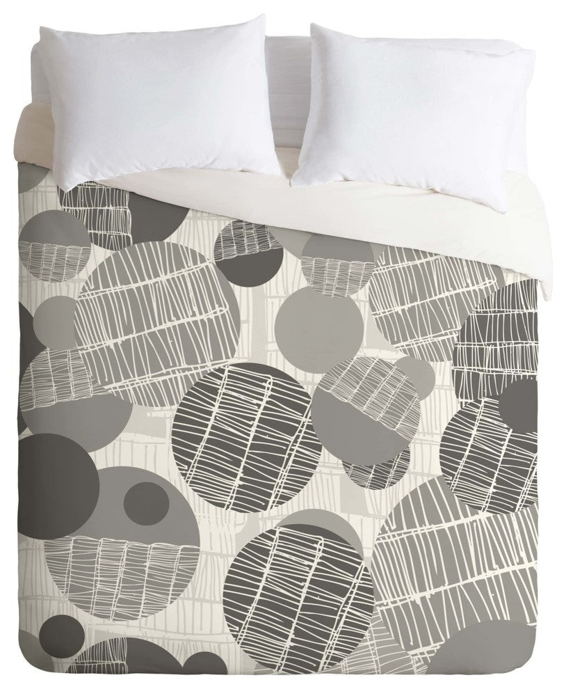 Deny Designs Rachael Taylor Textured Geo Gray 1 Duvet Cover - Lightweight