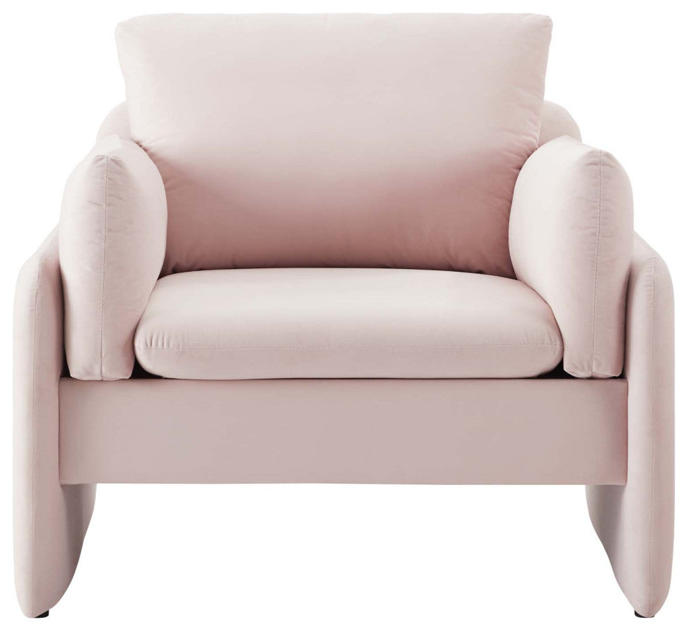 Armchair Accent Chair, Velvet, Pink, Modern, Living Lounge Hotel Hospitality