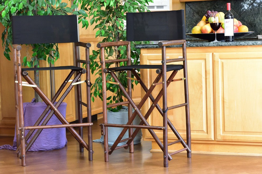 Bamboo High Director Chair, Set of 2, Black