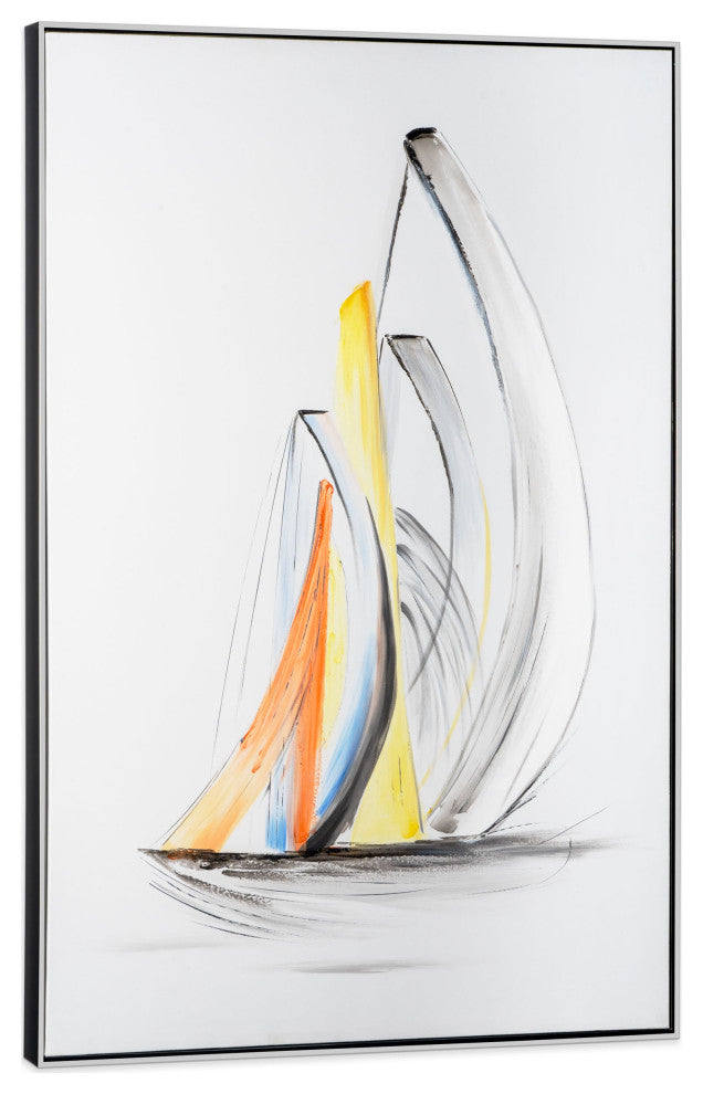 Schooner Winds Hand Painted Framed Canvas, Schooner Winds 2