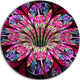 Pink Blue Colorful Flower, Floral Digital Art Disc Metal Wall Art, 11"