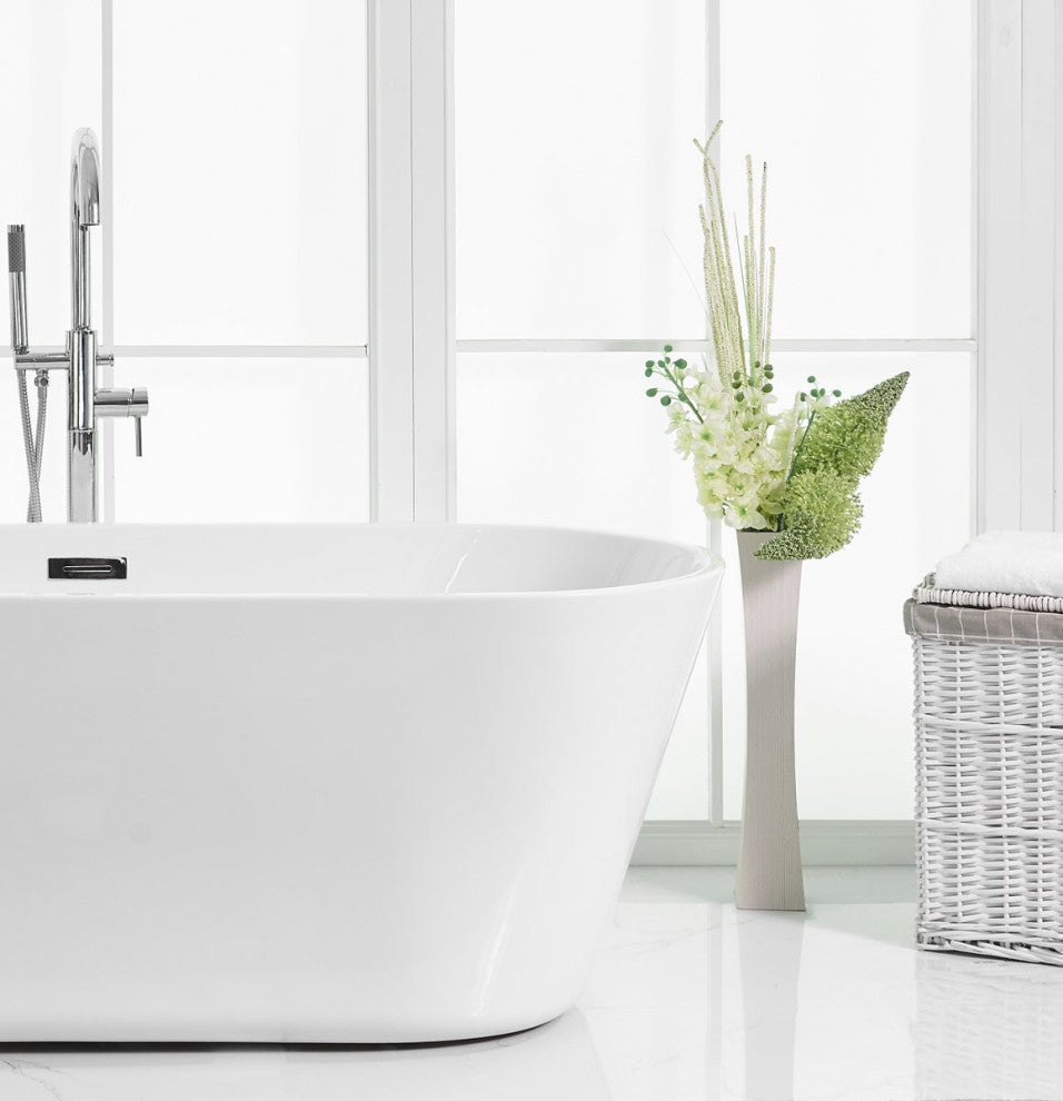 Owen 65" Soaking Roll Top Bathtub, Glossy White