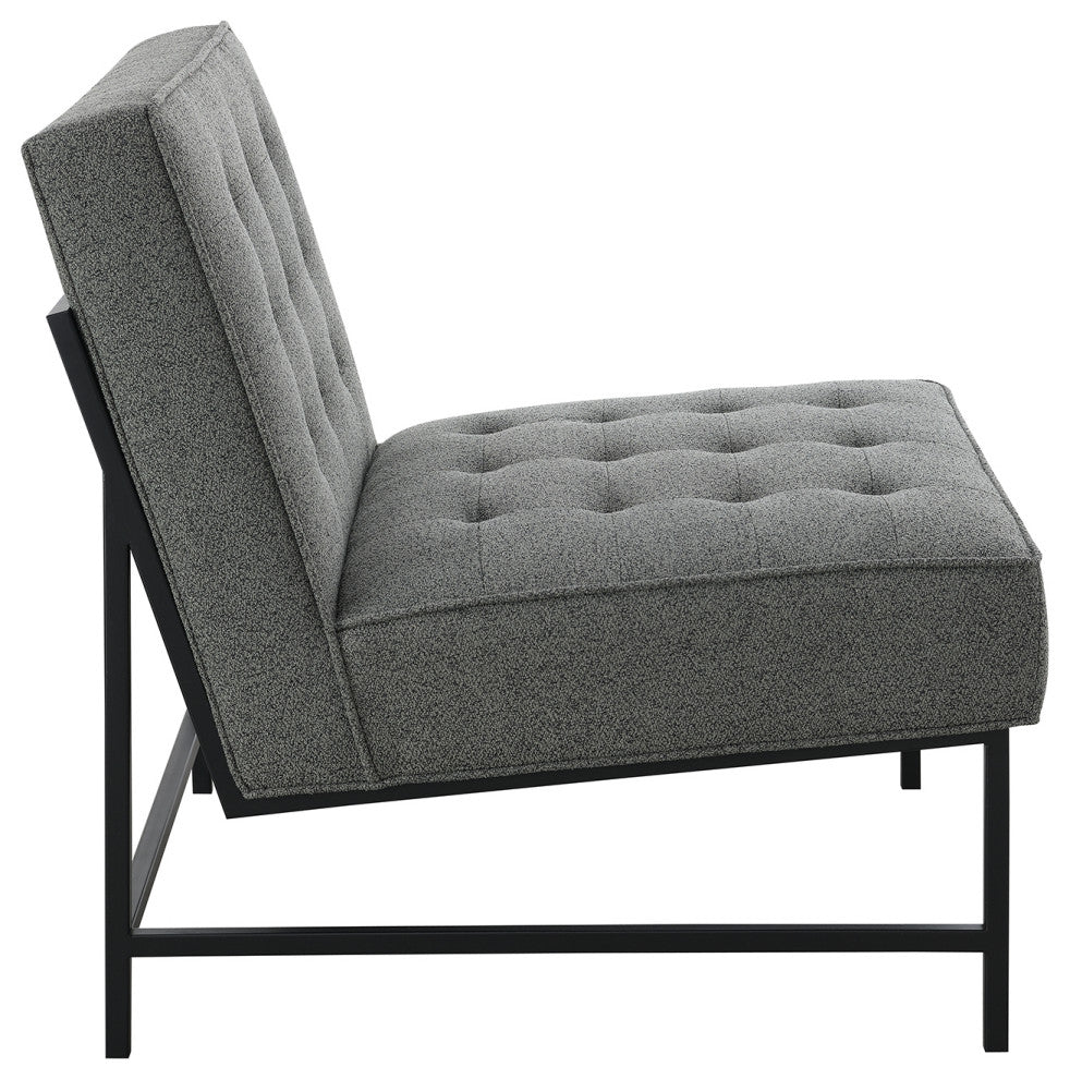 Astor Tufted Fabric Chair, Dark Gray