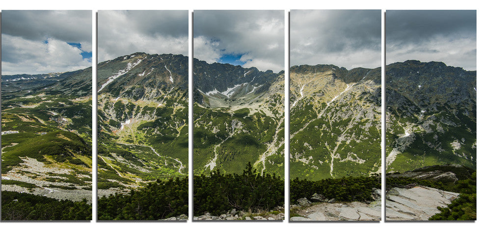 "Panoramic Vista Over Mountains" Canvas Print, 5 Panels