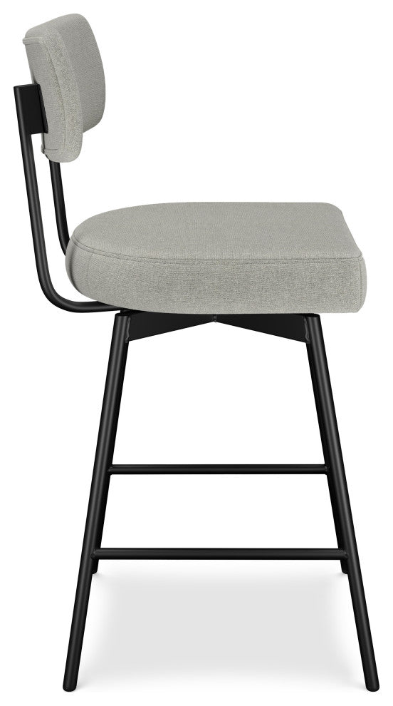 Giselle Swivel Counter Height Stool, Set of 2, Light Gray
