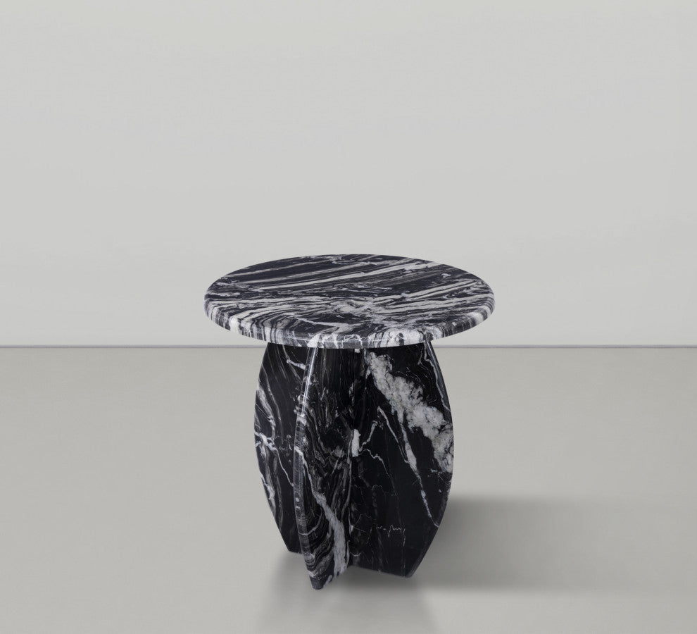 Formentera Marble Coffee Table, Black, End Table