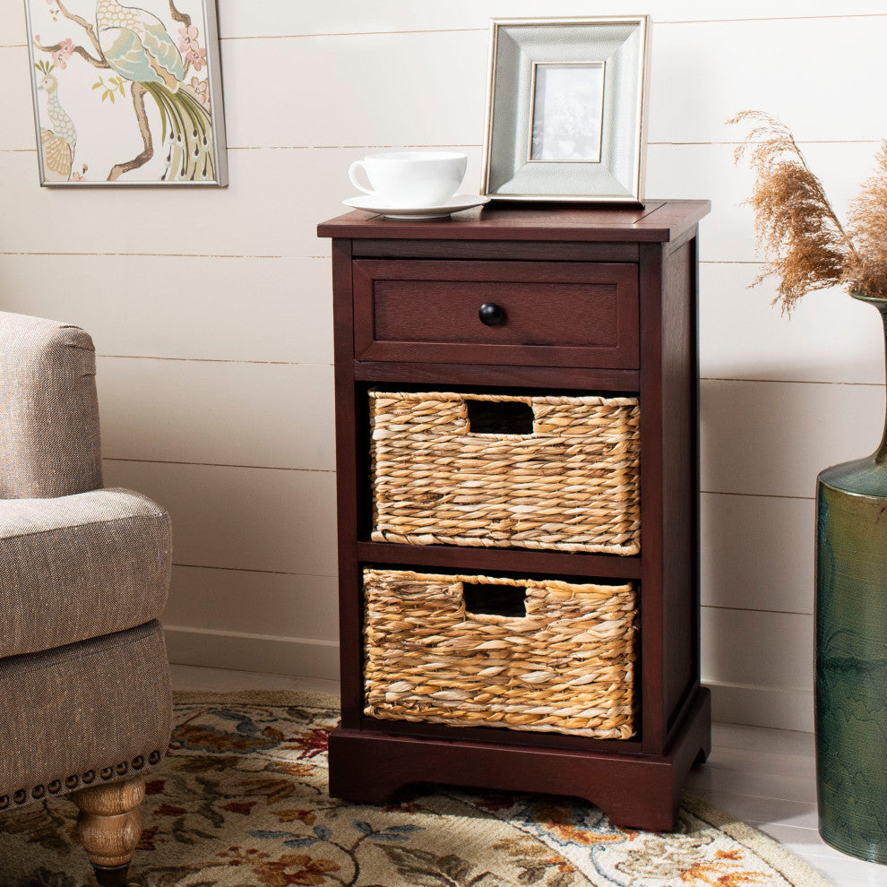 Safavieh Carrie Side Storage Side Table, Red