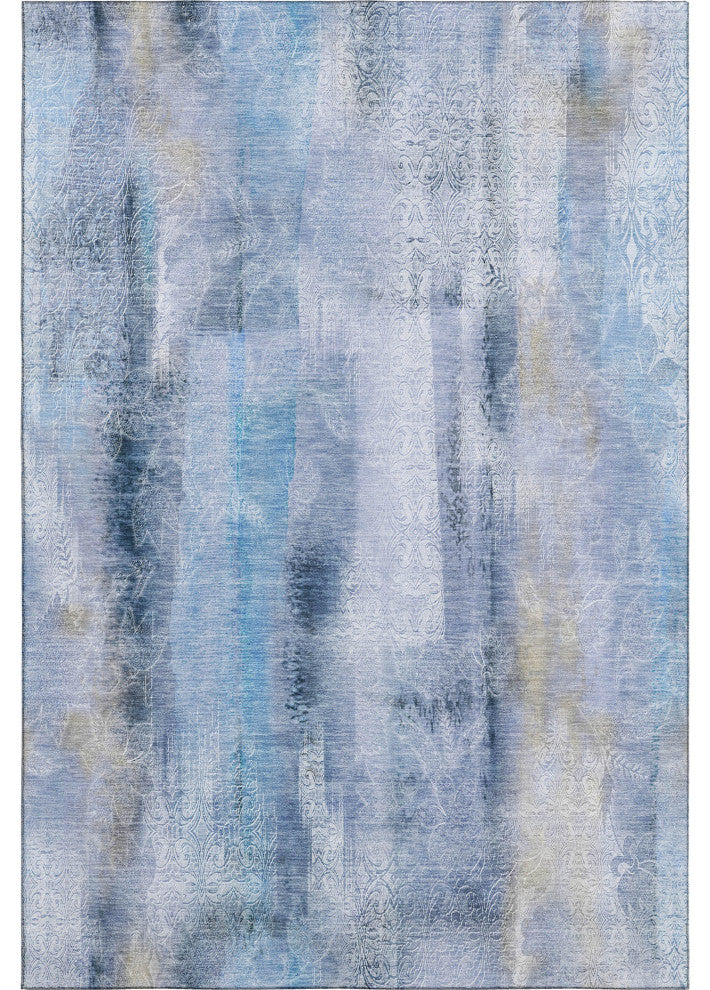 Premium Machine Washable Mayfield AMF537 Blue 3' x 5' Rug