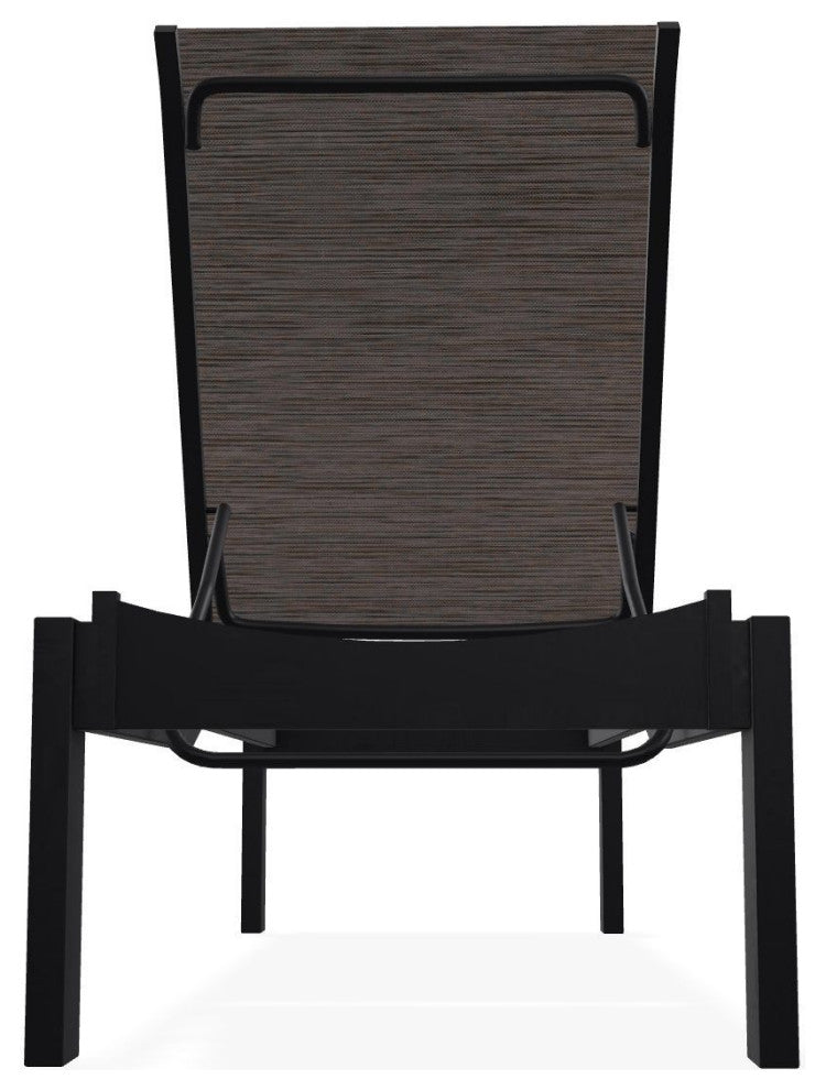 Leeward Sling Stackable Outdoor Chaise Lounge, James/Black