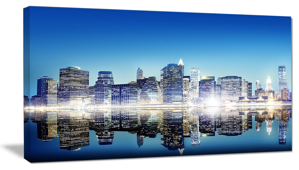 Skyscraper on New York City, Large Cityscape Canvas Art Print, 60"x28"