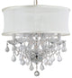 Crystorama Brentwood 6-Light Crystal Gold Drum Shade Mini Chandelier I, Polished Chrome, Clear Spectra