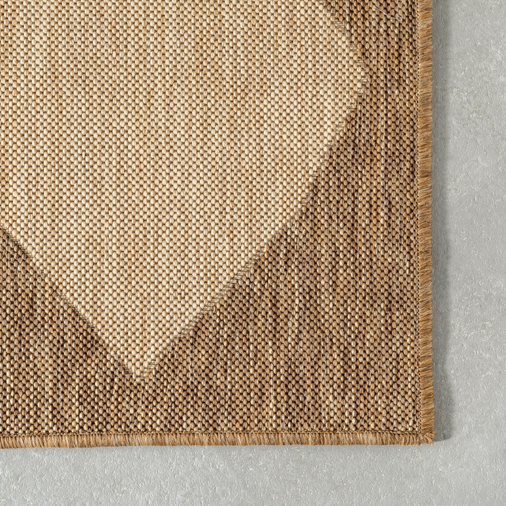 Nuloom Sabina Diamond Trellis Indoor/Outdoor Area Rug, Brown 2'x8'