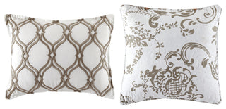 LA Boheme 5 Piece Printed Bed Spread Set, Taupe, Oversize King
