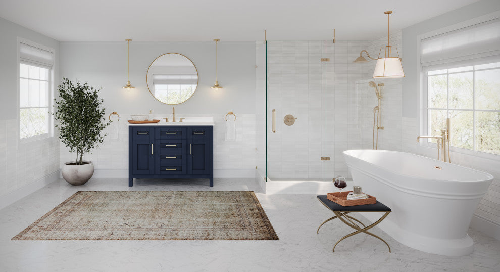 The Oswald Bathroom Vanity, Midnight Blue, 48", Single Sink, Freestanding