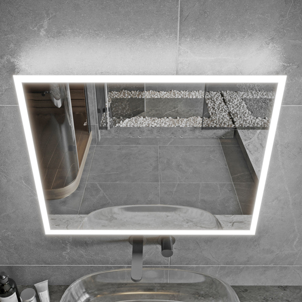 Gabriella Modern LED Bathroom Vanity Mirror, 30"x24"
