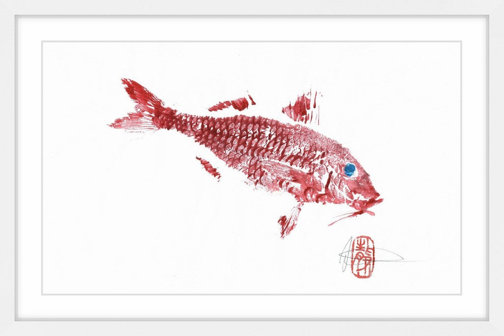 "Red Mullet" Framed Painting Print, 45"x30"