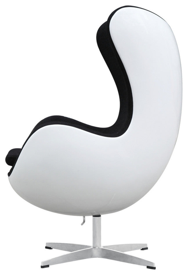 Modern Classics Fiesta Fiberglass Chair In Wool, Black