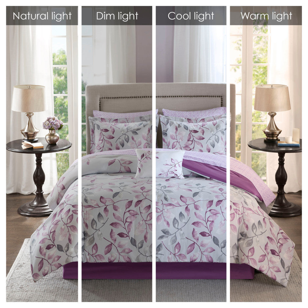 Madison Park Essentials Lafael 9 Piece Comforter Set With Cotton Bed Sheets