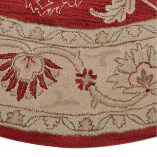 HAND TUFTED WOOL ECO-FRIENDLY AREA RUGS - Round,Red Gold,Oriental