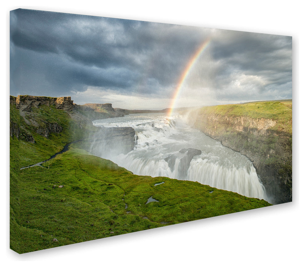 Michael Blanchette Photography 'Gullfoss Rainbow' Canvas Art, 24x16