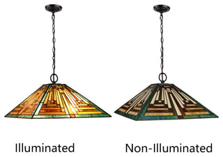 Firman Tiffany 2-Light Mission Ceiling Pendant 16" Shade