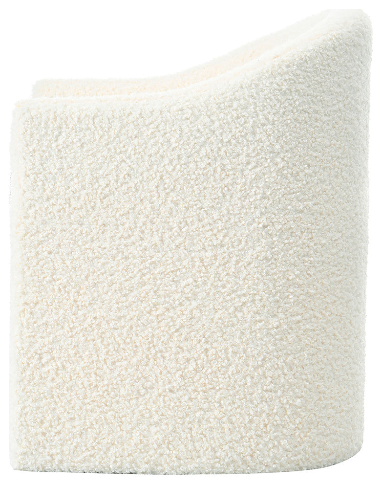 GDF Studio Camellia Contemporary Boucle Barrel Club Chair, White, Single
