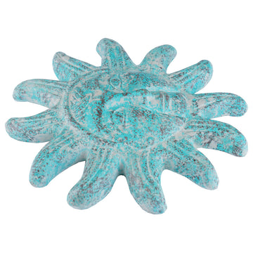 Clay Sun Handmade Hand Painted Garden, 12", Turquoise