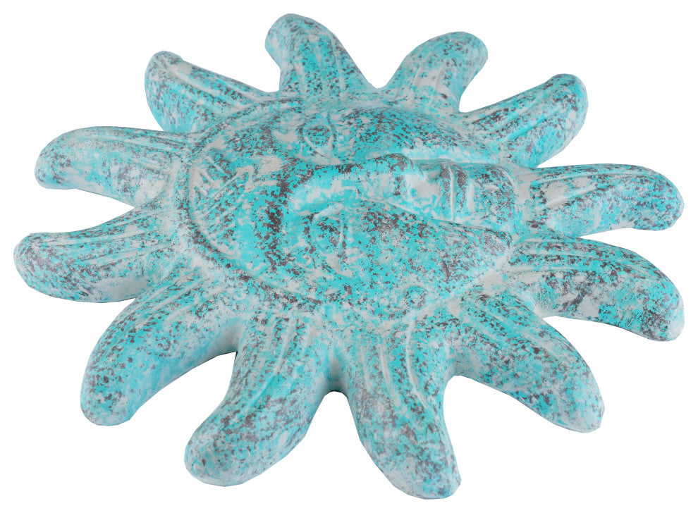 Clay Sun Handmade Hand Painted Garden, 12", Turquoise