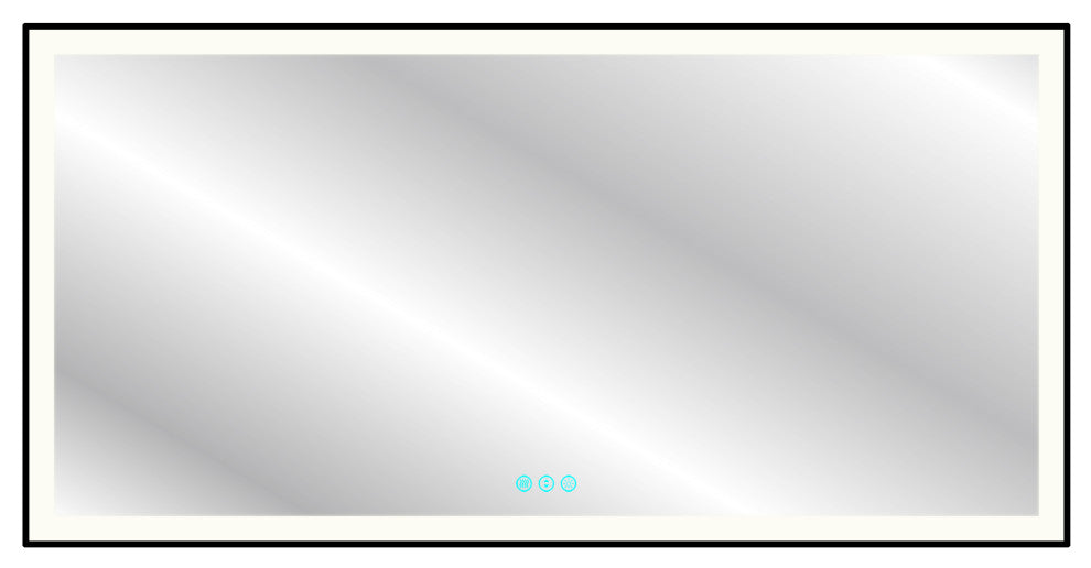 Black Frame Wall Mounted backlit LED Bathroom Vanity Mirror (72"W X 36"H )