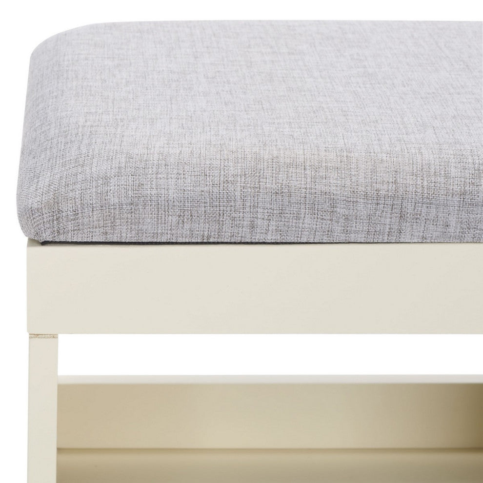 Safavieh Cricket Open Shelf Bench, Grey/Cream