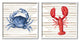 Nautical Blue Crab and Red Lobster,12 x 12