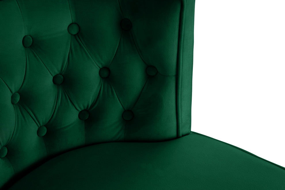 Perry Velvet Upholstered Dining Chair (Set of 2), Green