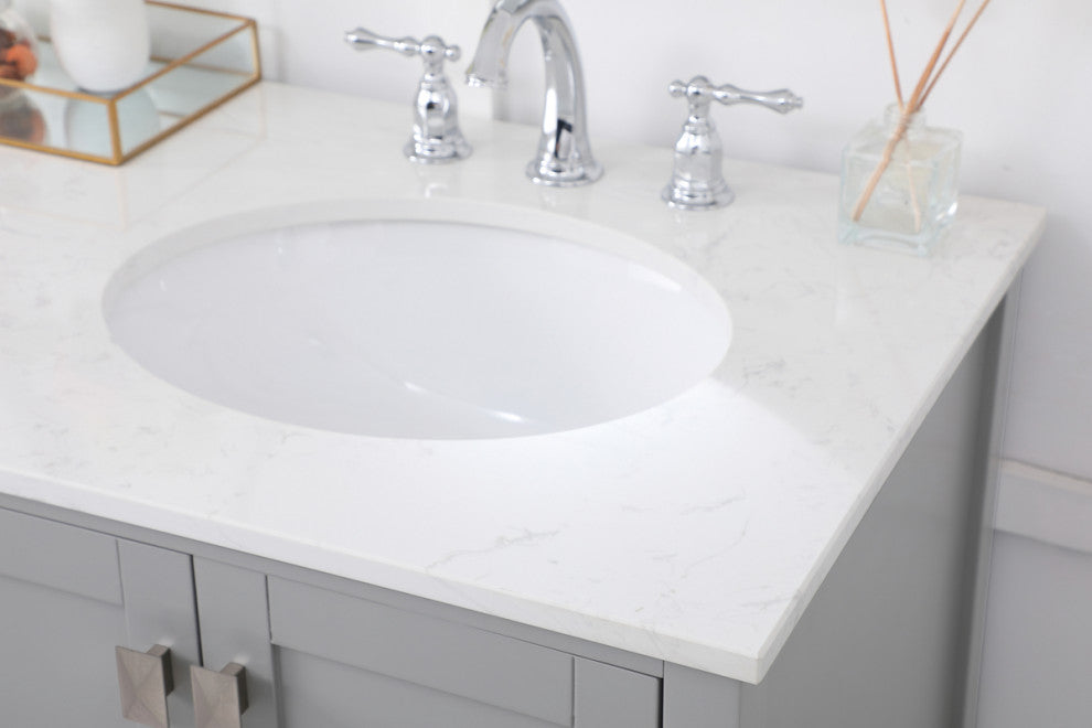 Grey 60" Double Sink Bathroom Vanity
