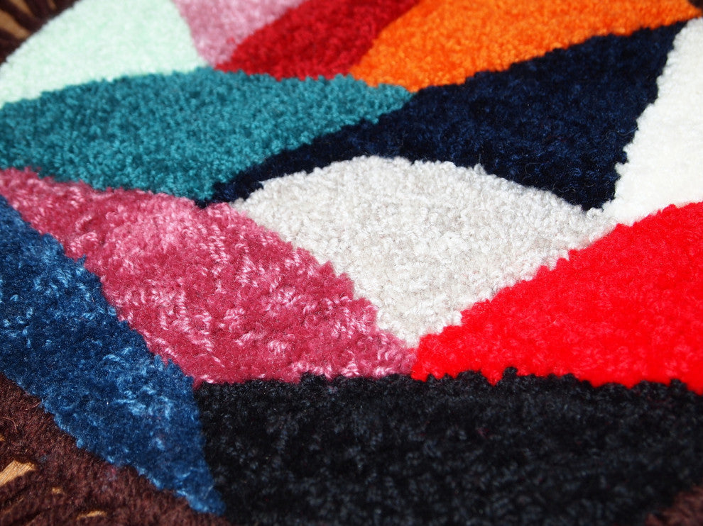 Handmade Contemporary ORA French Savonnerie Seat Cover 0.9', 27cm, 2021