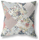 18" Peach Black Floral Indoor Outdoor Throw Pillow