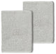 Linum Home Turkish Cotton Monica 2-Piece Embellished Washcloth Set, Light Gray
