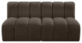Arc Boucle Fabric Upholstered 2-Pc. Modular Sofa, Brown
