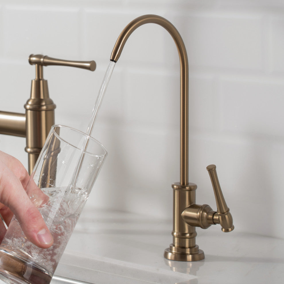 Allyn Drinking Water Dispenser Beverage Kitchen Faucet, Brushed Gold